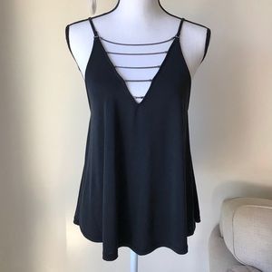 Urban Outfitters Silence and Noise Black Deep V Chain Tank / Cami